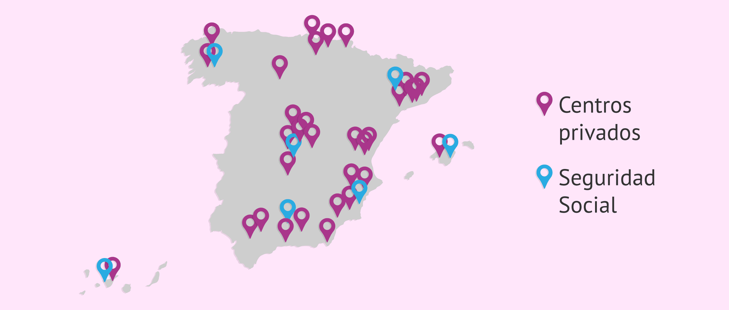 Imagen: Clínicas de fertilidad repartidas por España