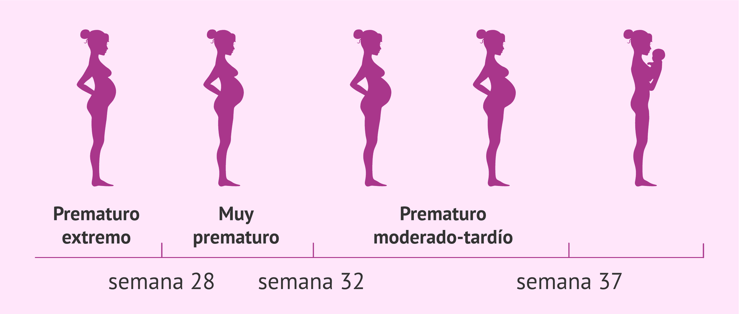 Imagen: Prmaturidad del parto en función de la semana en la que ocurra