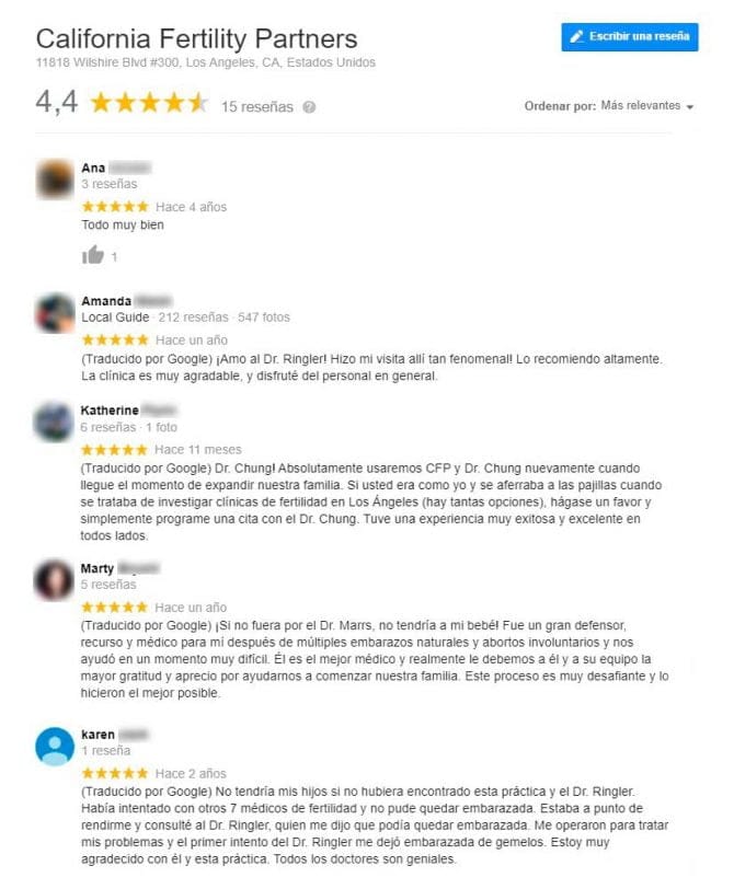 Imagen: Opiniones sobre California Fertility Partners