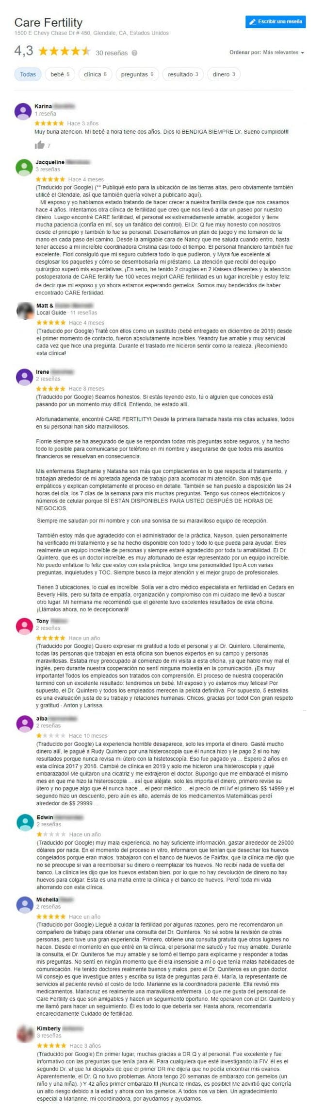 Imagen: Opiniones sobre Care Fertility