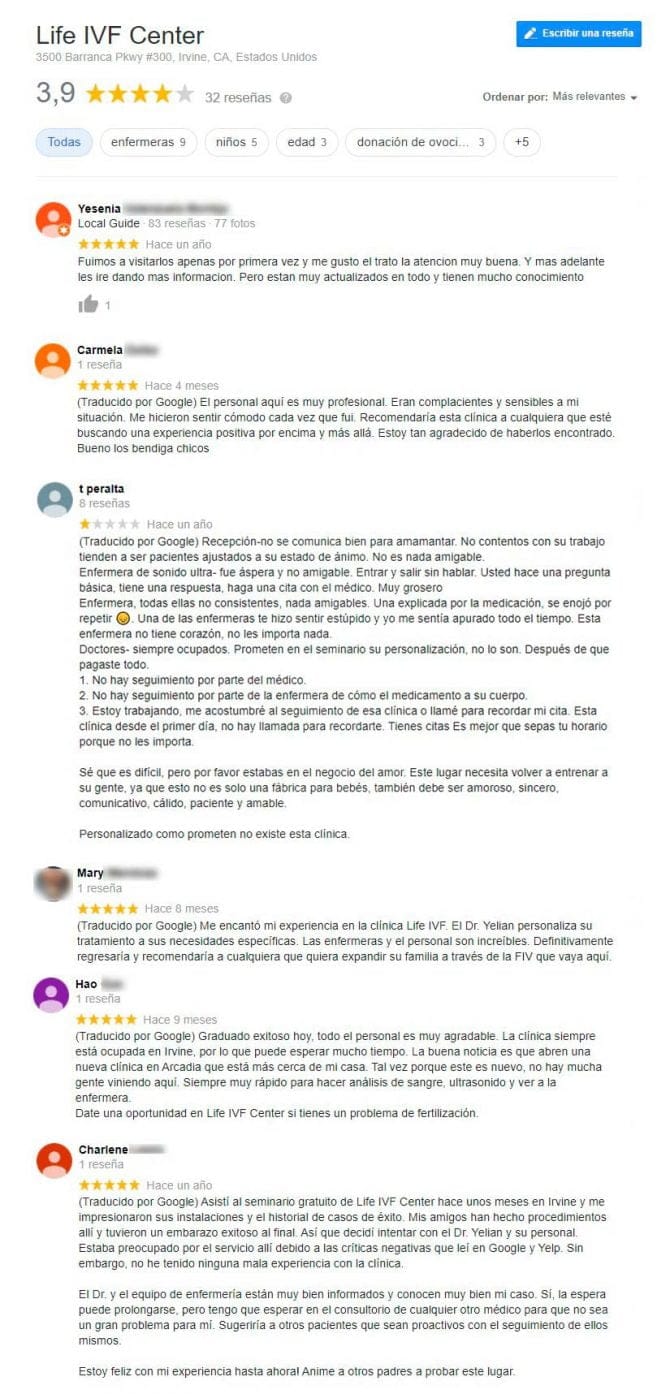 Imagen: Opiniones sobre Life IVF Center