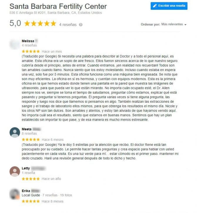 Imagen: Opiniones de Santa Barbara Fertility Center