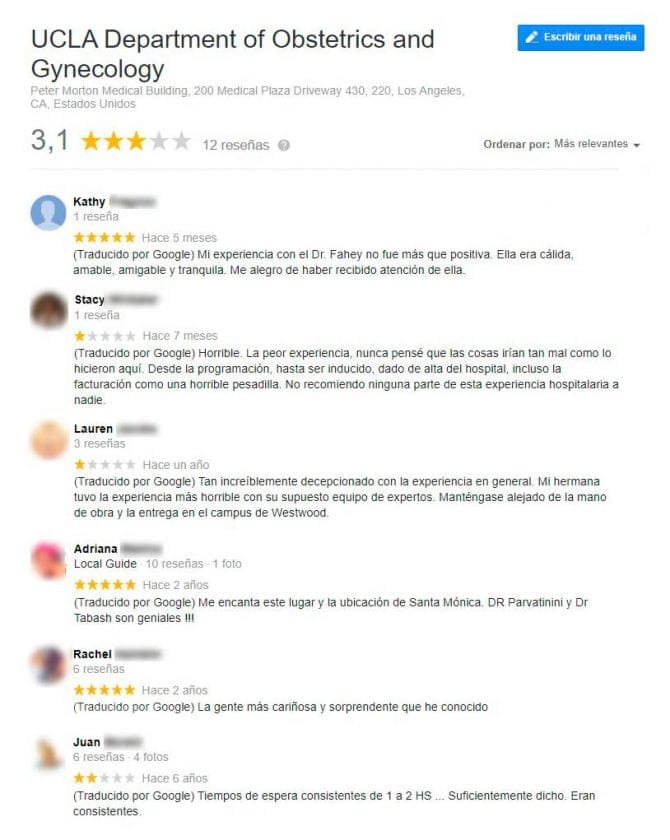 Imagen: Opiniones de UCLA Fertility Center