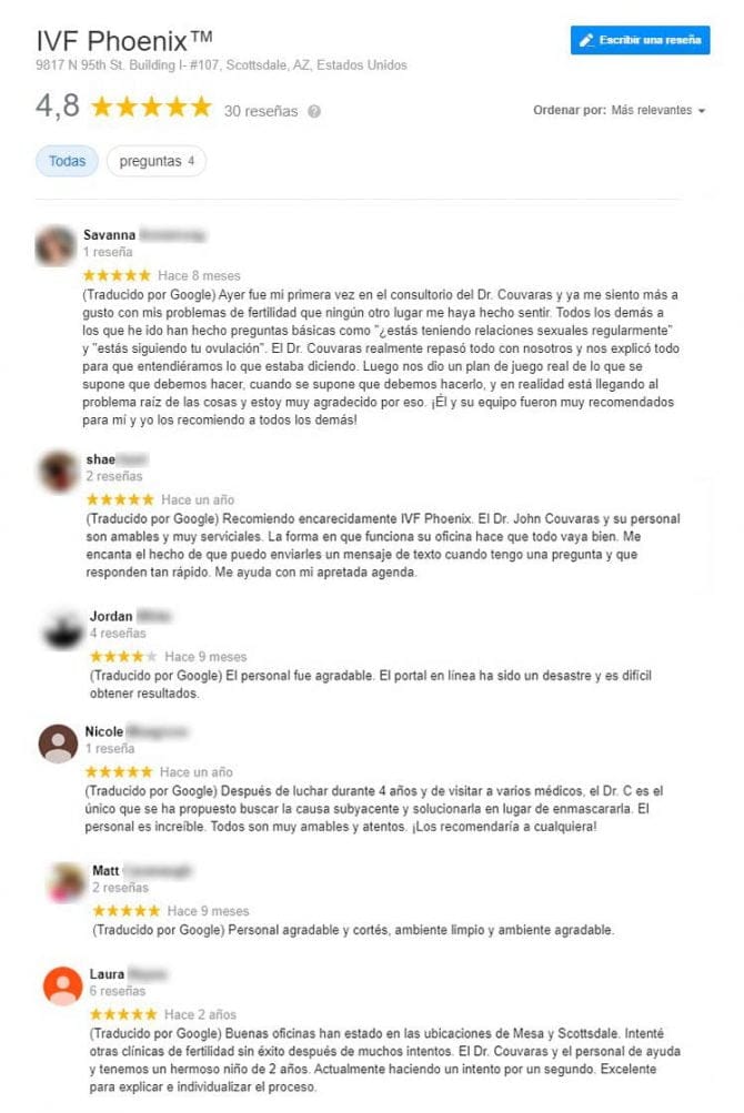 Imagen: Opiniones sobre IVF Phoenix
