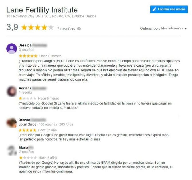 Imagen: Opiniones sobre Lane Fertility Institute Novato