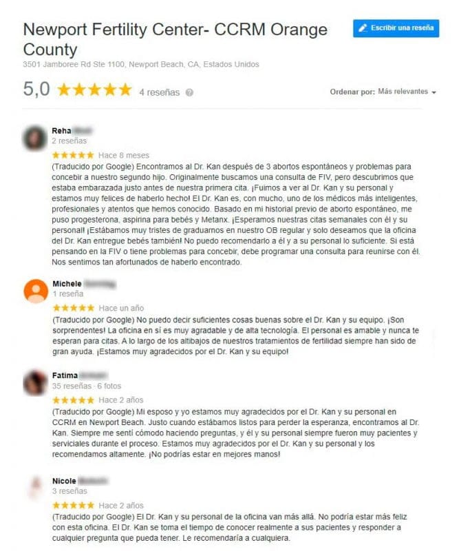 Imagen: Opiniones de Newport Fertility Center