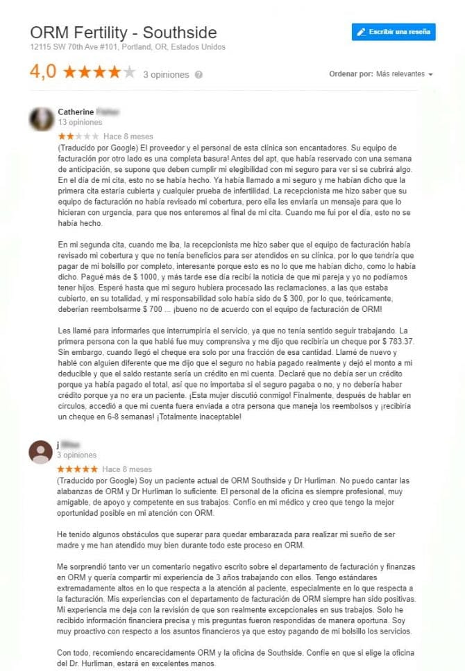 Imagen: Opiniones de ORM