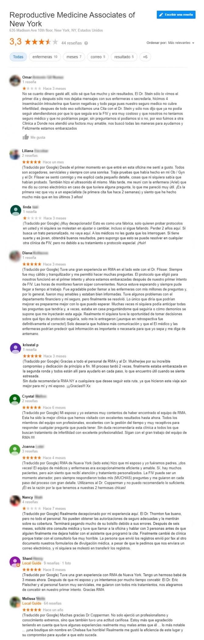 Imagen: Opiniones de RMA de New York Eastside