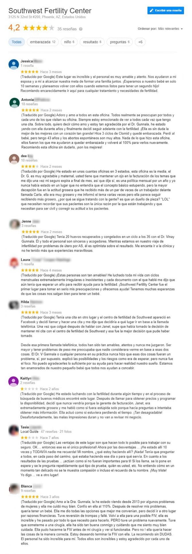Imagen: Opiniones Southwest Fertility Center