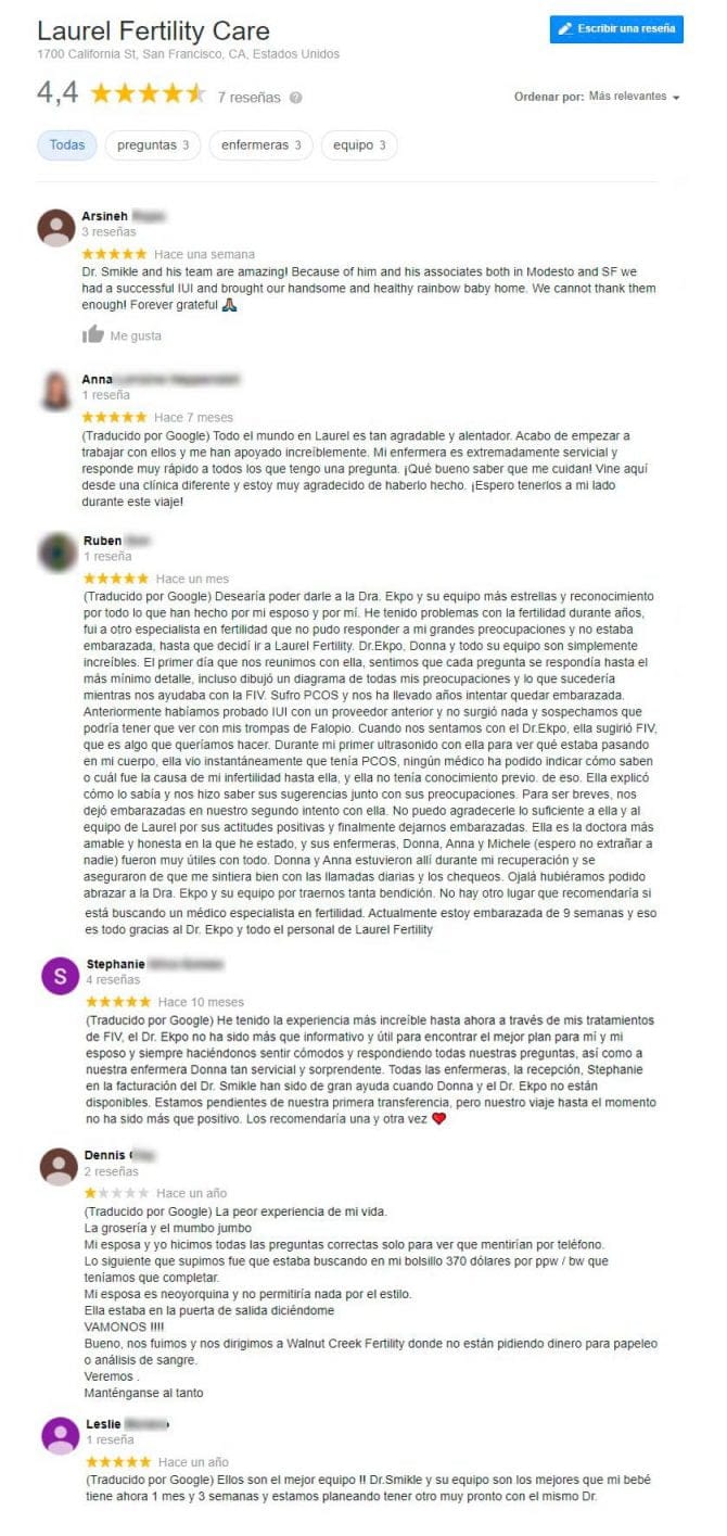 Imagen: Opiniones sobre Laurel Fertility Care