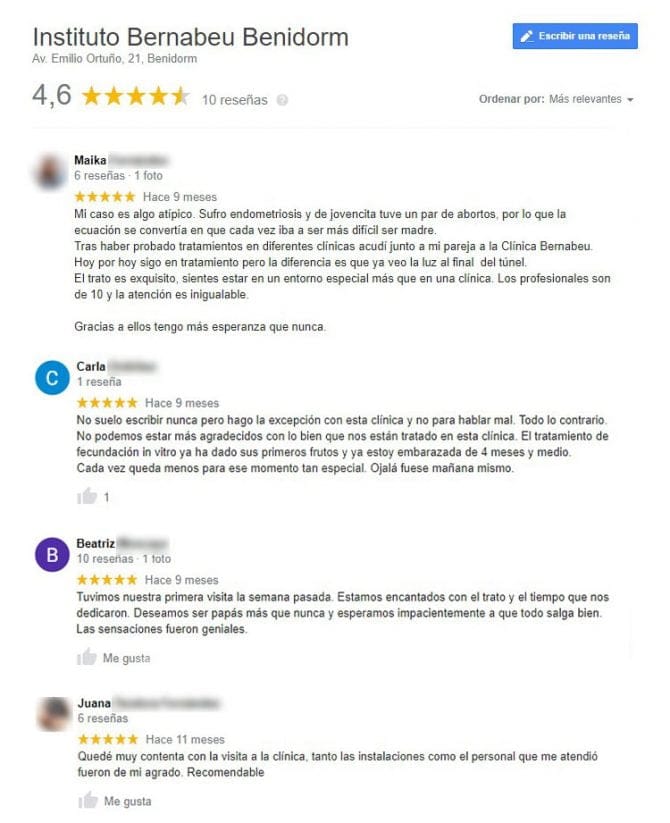 Imagen: Opiniones sobre Instituto Bernabeu Benidorm