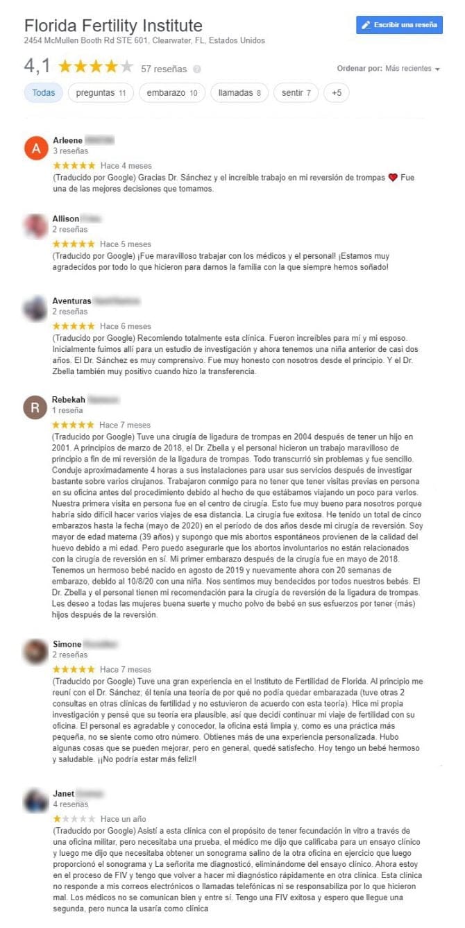 Imagen: Opiniones sobre Florida Fertility Institute