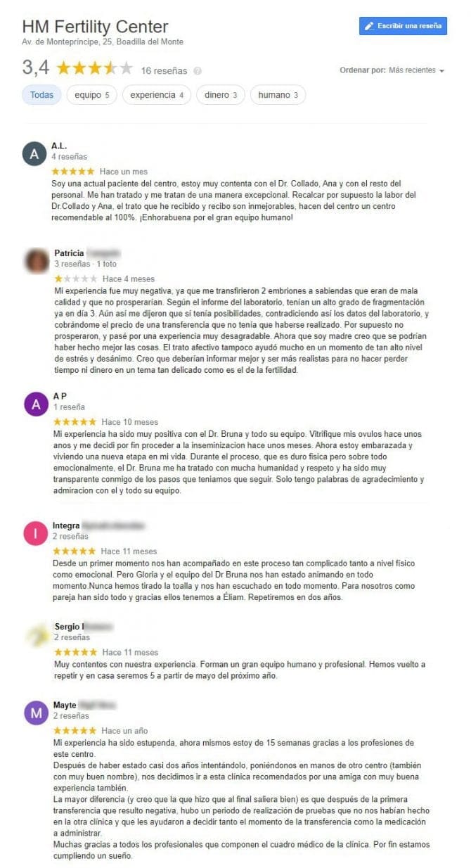 Imagen: Opiniones sobre HM Fertility Center Montepríncipe