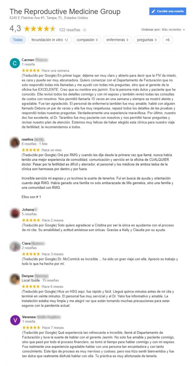 Imagen: Opiniones en  Reproductive Medicine Group