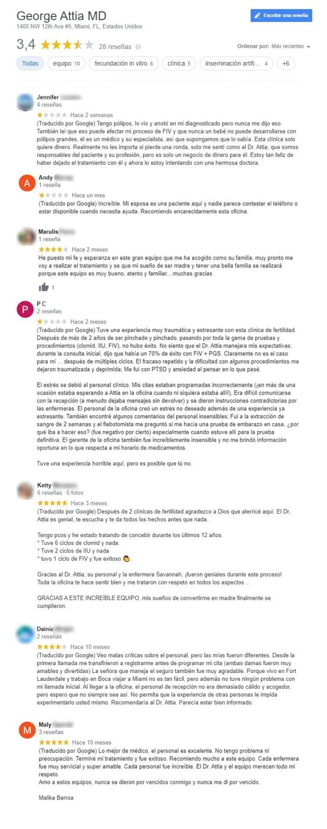 Imagen: Opiniones sobre University of Miami Fertility Center