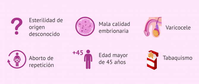 Imagen: Indicaciones del test de fragmentación del ADN espermático