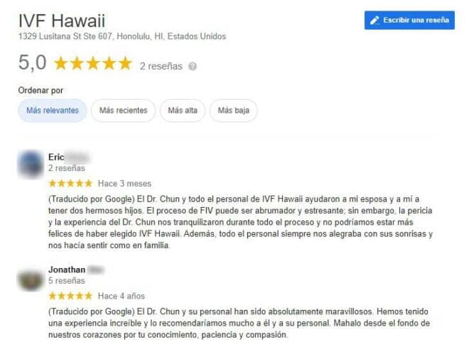 Imagen: Opiniones de IVF Hawaii