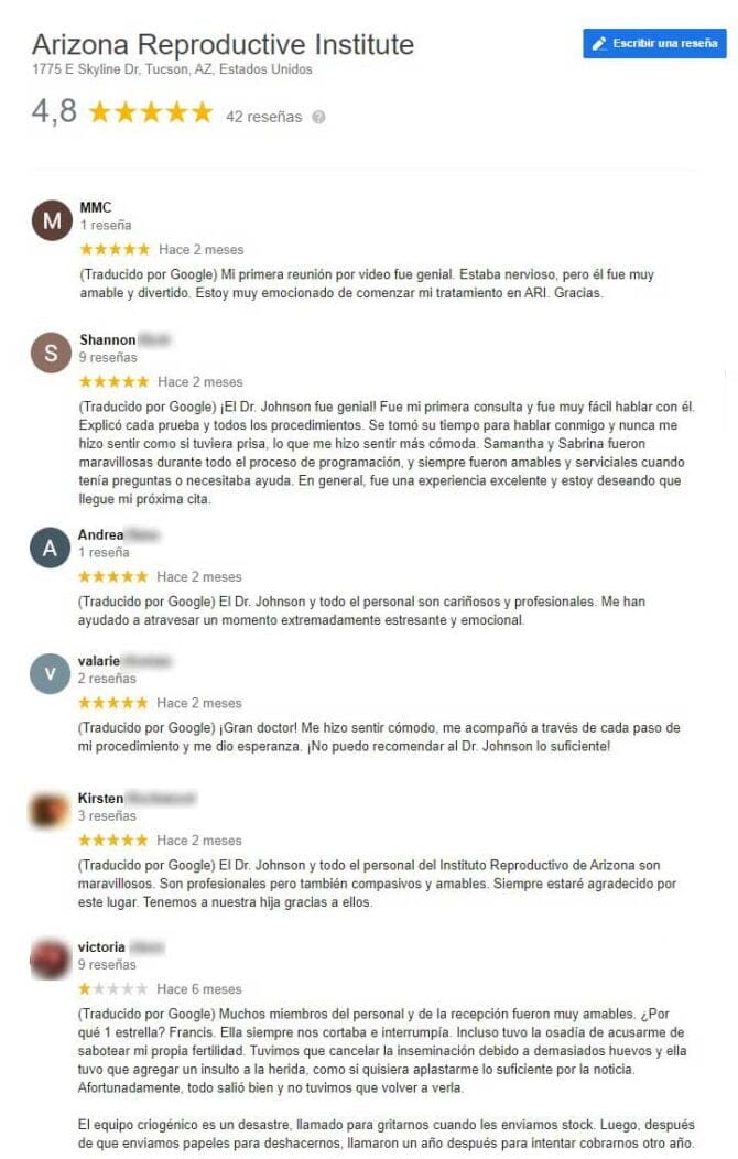 Imagen: Opiniones sobre Vivere Arizona Reproductive Institute