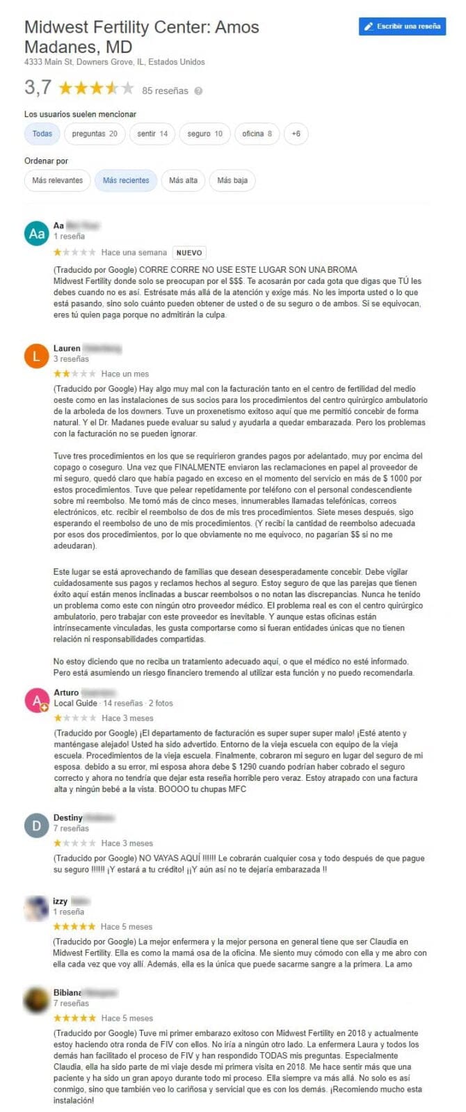 Imagen: Opiniones de Midwest Fertility Center, Downers Grove