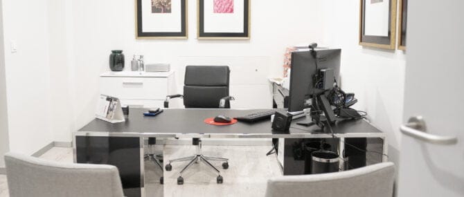 Imagen: Zona de confidente de la consulta de Ginemed