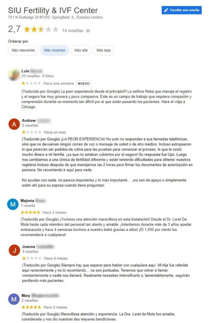 Imagen: Opiniones sobre SIU Fertility and IVF Center