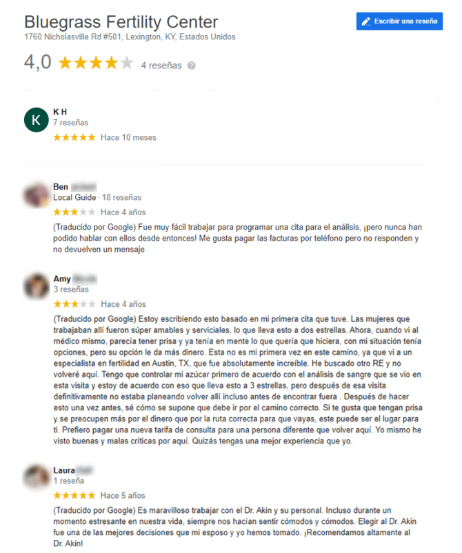 Imagen: Opiniones sobre Bluegrass Fertility Center