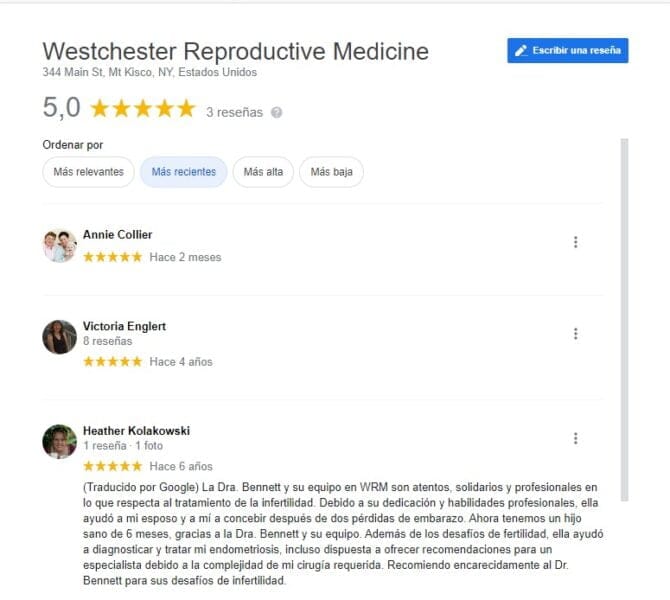 Imagen: Opinión sobre Westchester Reproductive Medicine