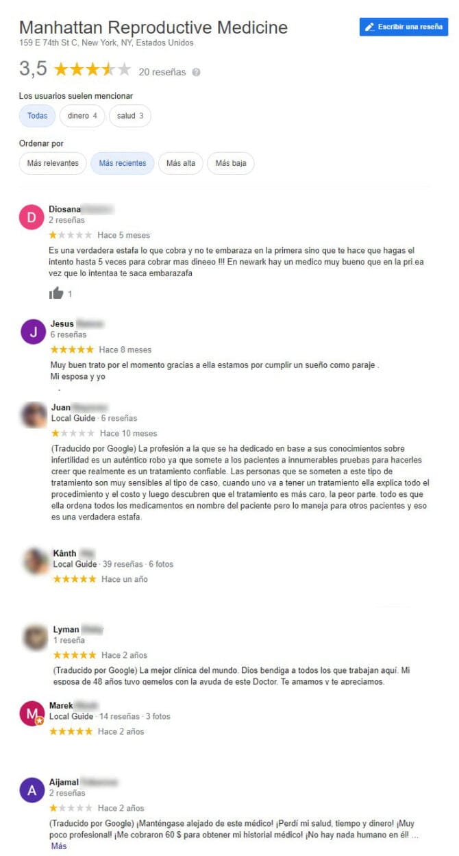 Imagen: Opiniones sobre Manhattan Reproductive Medicine