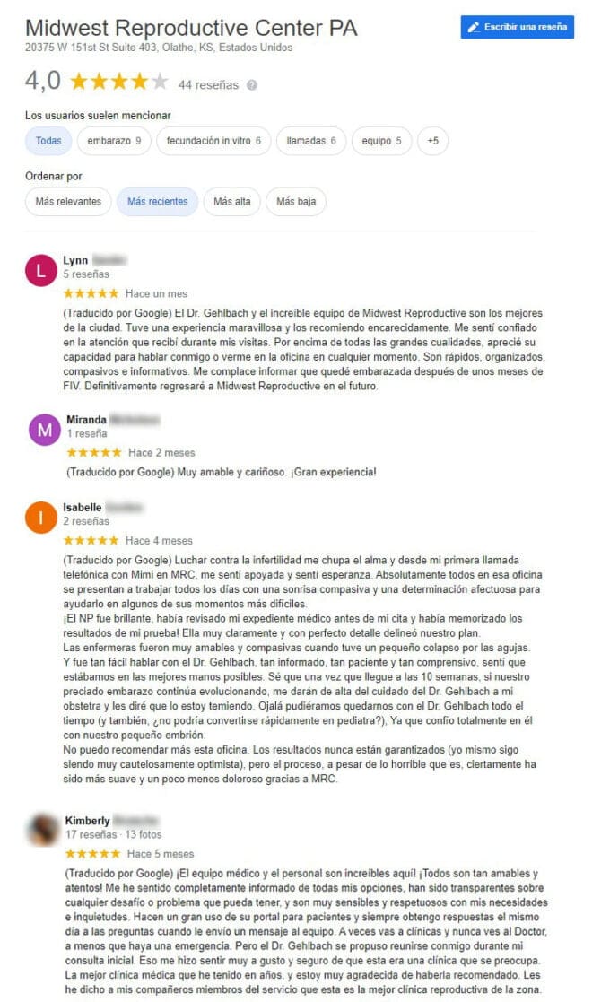 Imagen: Opiniones sobre Midwest Reproductive Center