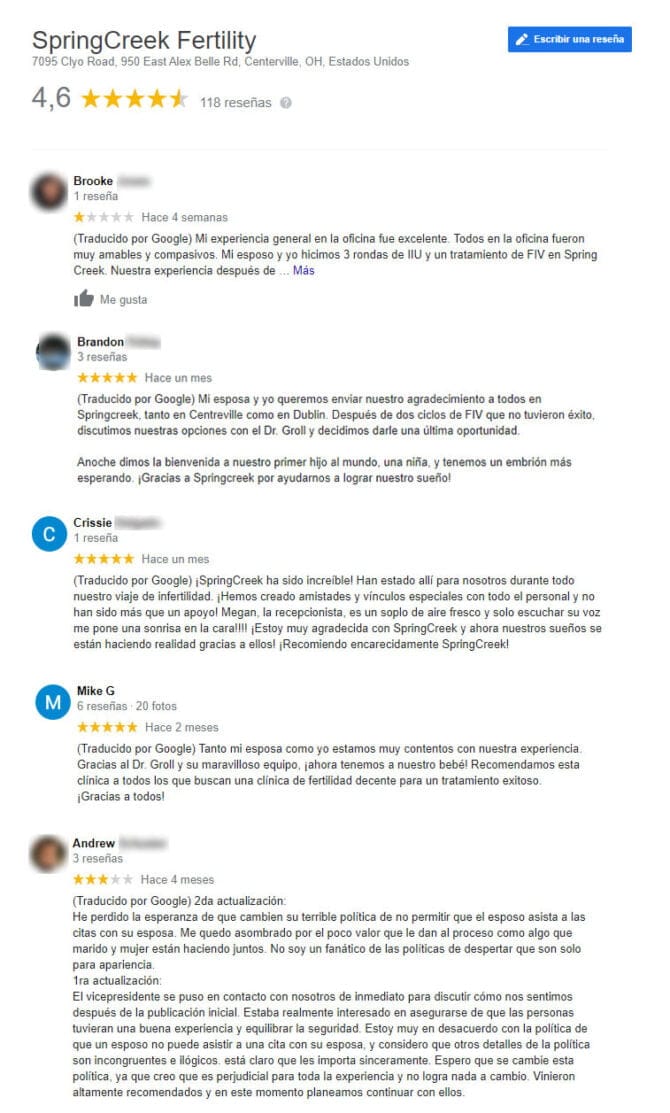 Imagen: Opiniones sobre SpringCreek Fertility