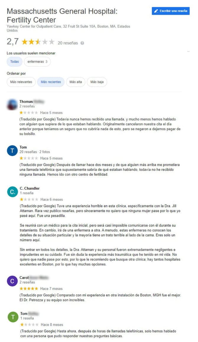 Imagen: Opiniones sobre Massachusetts General Hospital Fertility Center