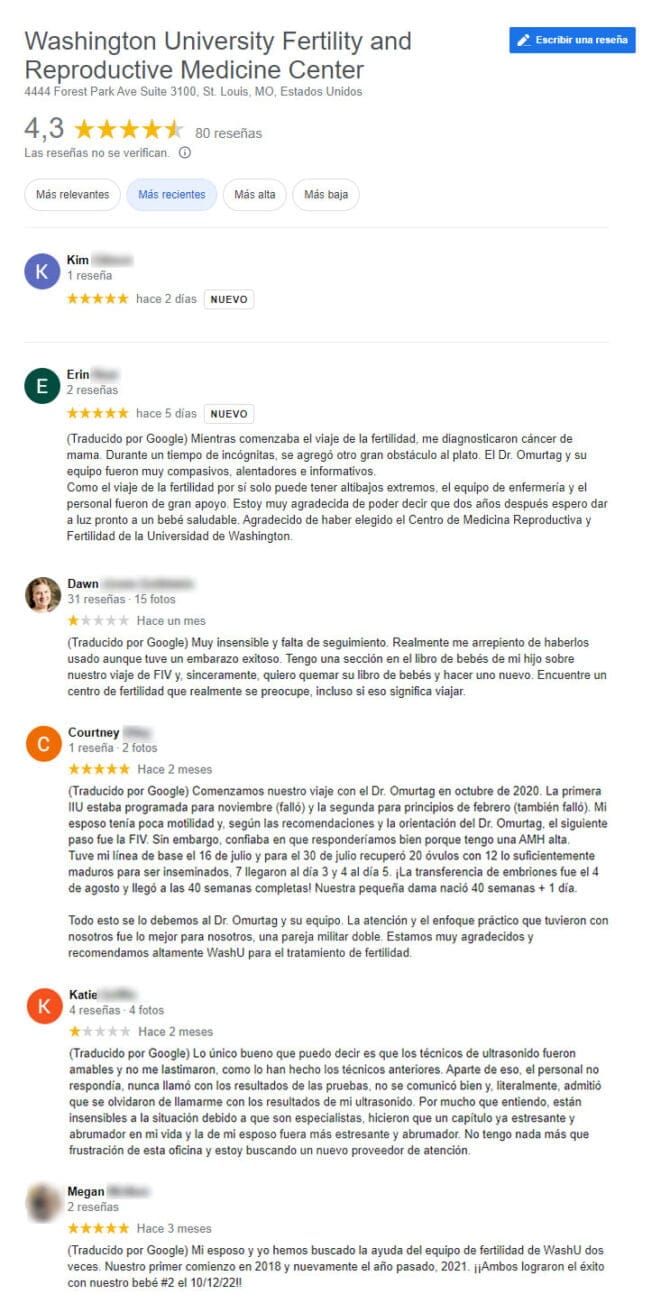 Imagen: Opiniones de eproductive Medicine Center, Washington University School of Medicine