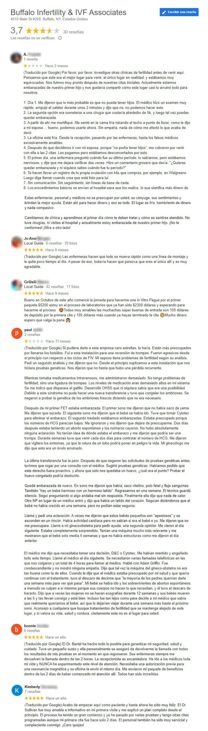 Imagen: Opiniones sobre uffalo Infertility & IVF Associates