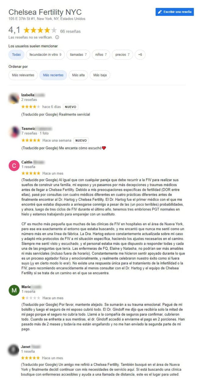 Imagen: Opiniones sobre Chelsea Fertility