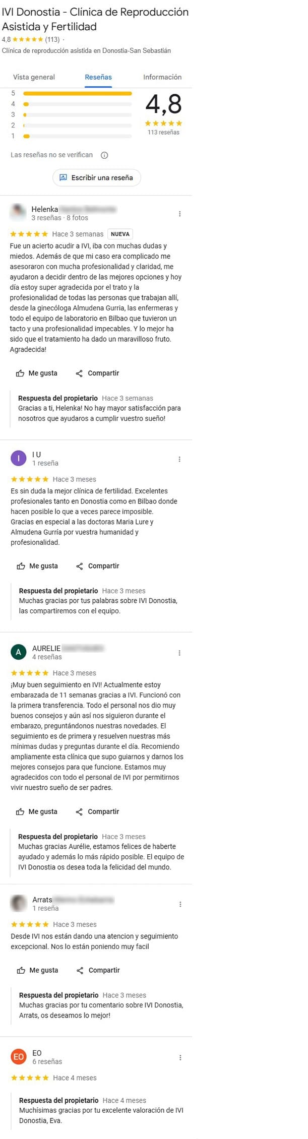 Imagen: Opiniones sobre IVI San Sebastián