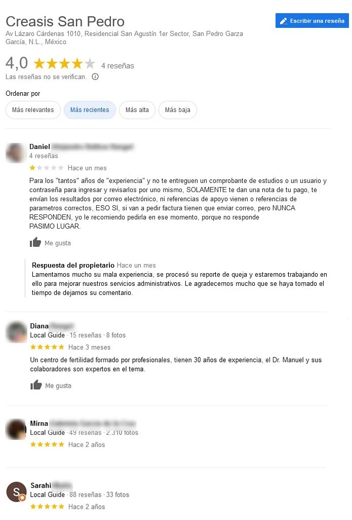 Imagen: Opiniones sobre CREASIS San Pedro