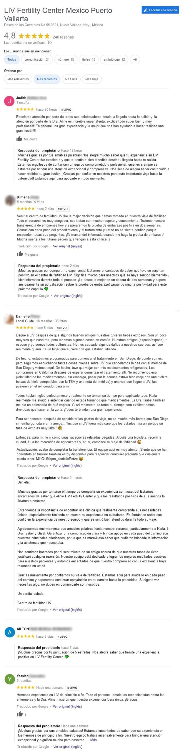 Imagen: Opiniones sobre LIV Fertility Center